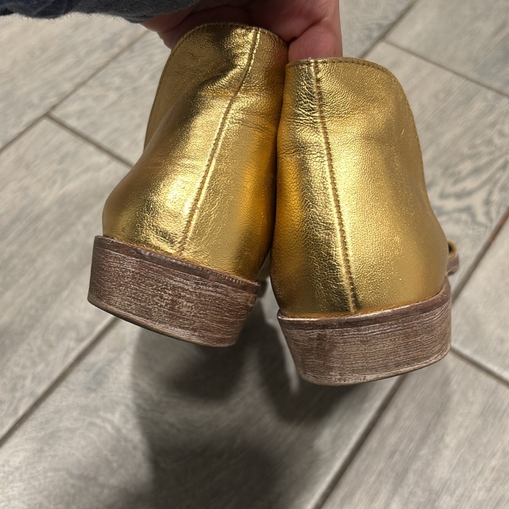 Free People Mont Blanc Asymmetrical Sandal Gold Size 38 - Picture 4 of 7